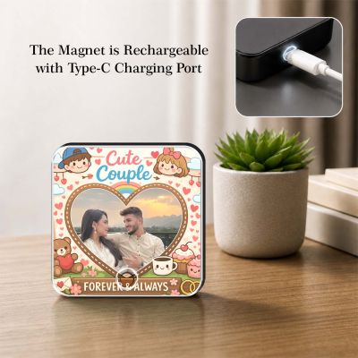 Personalized Musical Fridge Magnet Gift for Couples Custom Photo & Music Player Music Box Fridge Magnet